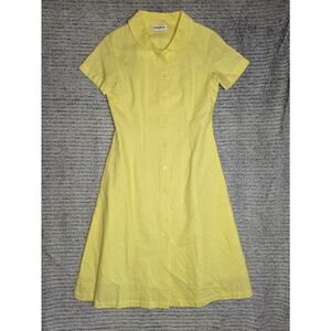 Ivavace Dress Medium Yellow A-Line Short Sleeve Vintage Style